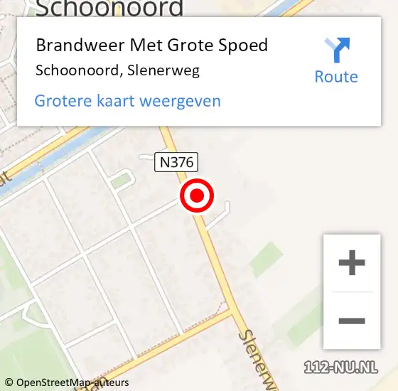 Locatie op kaart van de 112 melding: Brandweer Met Grote Spoed Naar Schoonoord, Slenerweg op 14 oktober 2021 01:33