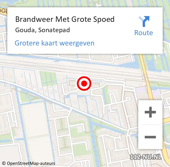 Locatie op kaart van de 112 melding: Brandweer Met Grote Spoed Naar Gouda, Sonatepad op 14 oktober 2021 05:19