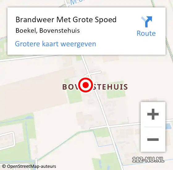 Locatie op kaart van de 112 melding: Brandweer Met Grote Spoed Naar Boekel, Bovenstehuis op 14 oktober 2021 06:01