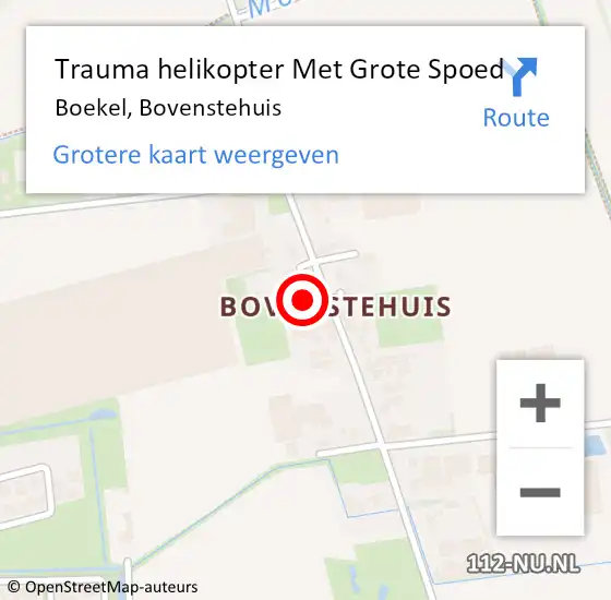 Locatie op kaart van de 112 melding: Trauma helikopter Met Grote Spoed Naar Boekel, Bovenstehuis op 14 oktober 2021 06:02
