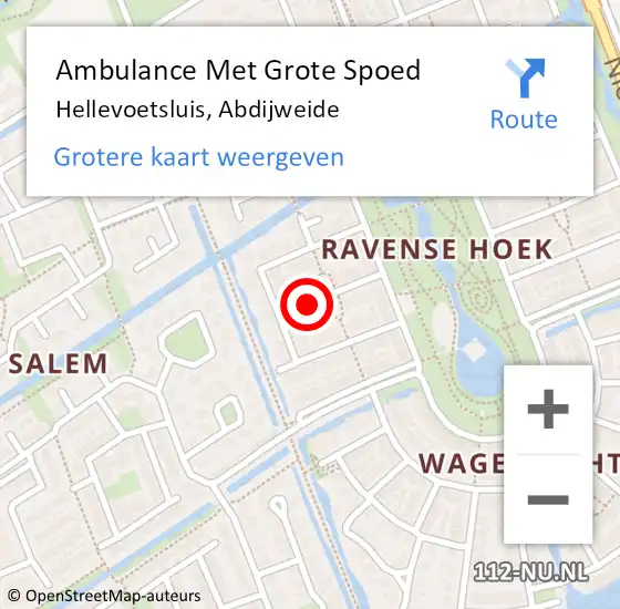 Locatie op kaart van de 112 melding: Ambulance Met Grote Spoed Naar Hellevoetsluis, Abdijweide op 14 oktober 2021 07:06