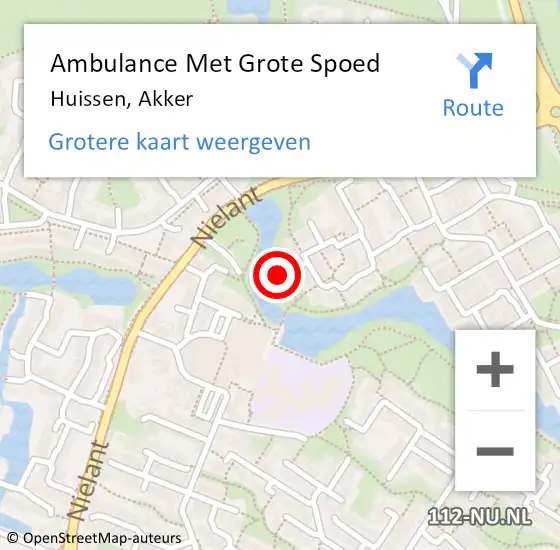 Locatie op kaart van de 112 melding: Ambulance Met Grote Spoed Naar Huissen, Akker op 14 oktober 2021 07:10