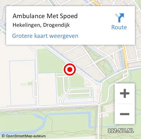 Locatie op kaart van de 112 melding: Ambulance Met Spoed Naar Hekelingen, Drogendijk op 14 oktober 2021 08:08