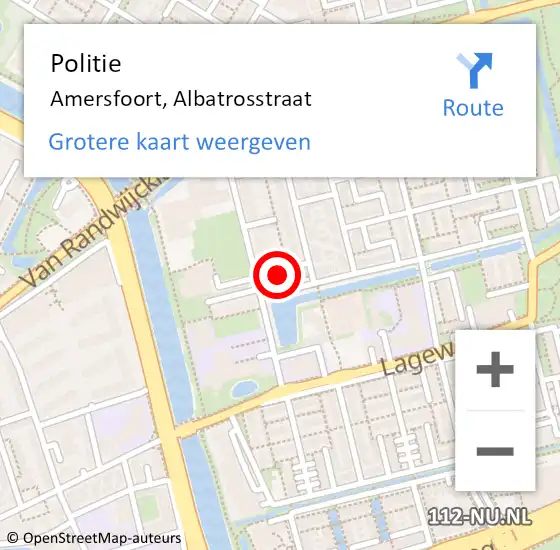 Locatie op kaart van de 112 melding: Politie Amersfoort, Albatrosstraat op 14 oktober 2021 08:19