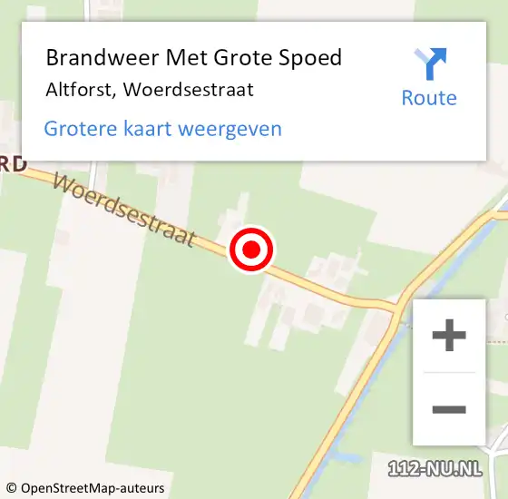 Locatie op kaart van de 112 melding: Brandweer Met Grote Spoed Naar Altforst, Woerdsestraat op 14 oktober 2021 08:35