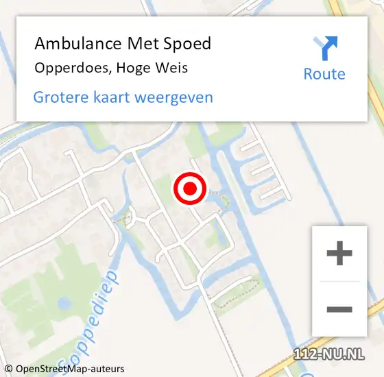 Locatie op kaart van de 112 melding: Ambulance Met Spoed Naar Opperdoes, Hoge Weis op 14 oktober 2021 09:28