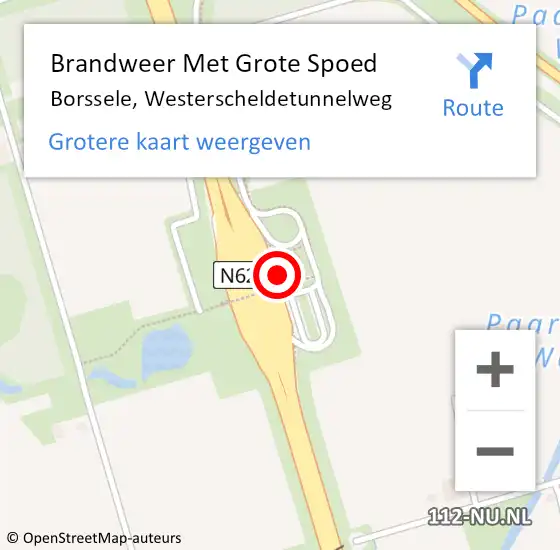 Locatie op kaart van de 112 melding: Brandweer Met Grote Spoed Naar Borssele, Westerscheldetunnelweg op 14 oktober 2021 09:54