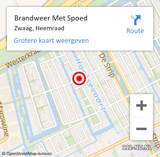 Locatie op kaart van de 112 melding: Brandweer Met Spoed Naar Zwaag, Heemraad op 14 oktober 2021 11:30