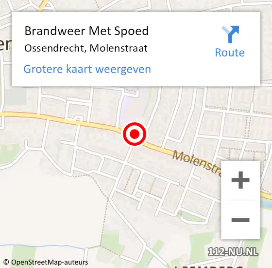 Locatie op kaart van de 112 melding: Brandweer Met Spoed Naar Ossendrecht, Molenstraat op 14 oktober 2021 12:02