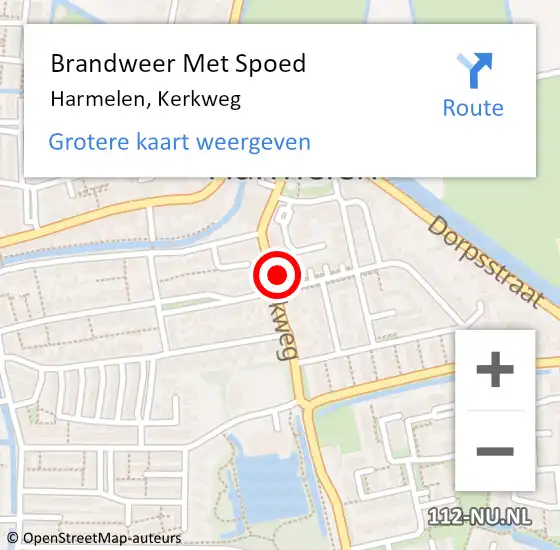 Locatie op kaart van de 112 melding: Brandweer Met Spoed Naar Harmelen, Kerkweg op 14 oktober 2021 12:44