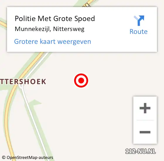 Locatie op kaart van de 112 melding: Politie Met Grote Spoed Naar Munnekezijl, Nittersweg op 14 oktober 2021 13:42