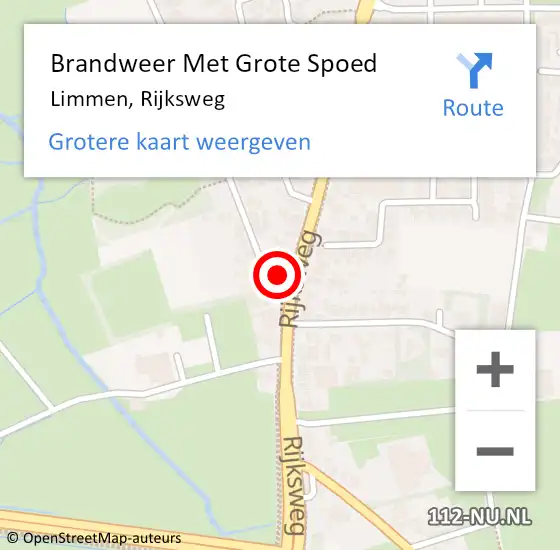 Locatie op kaart van de 112 melding: Brandweer Met Grote Spoed Naar Limmen, Rijksweg op 14 oktober 2021 14:04