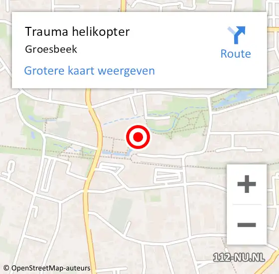 Locatie op kaart van de 112 melding: Trauma helikopter Groesbeek op 14 oktober 2021 14:25