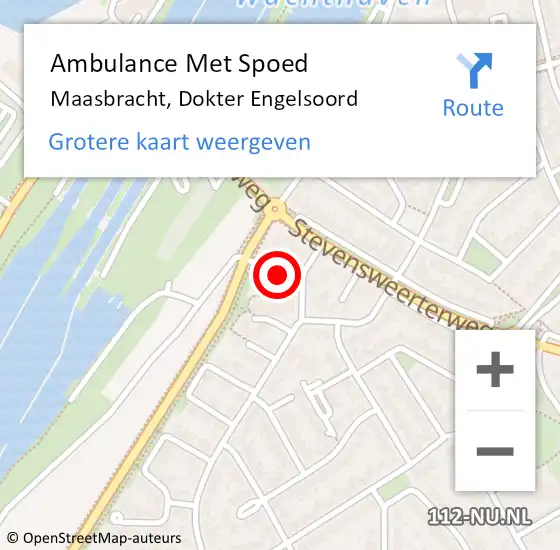 Locatie op kaart van de 112 melding: Ambulance Met Spoed Naar Maasbracht, Dokter Engelsoord op 14 oktober 2021 15:04