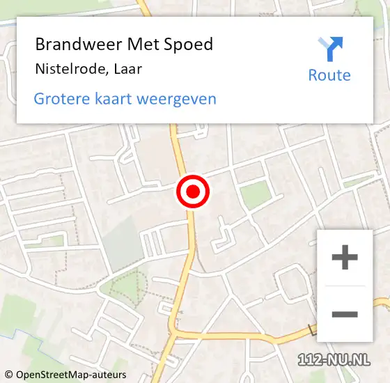 Locatie op kaart van de 112 melding: Brandweer Met Spoed Naar Nistelrode, Laar op 14 oktober 2021 15:54