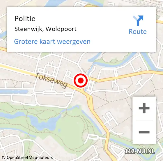 Locatie op kaart van de 112 melding: Politie Steenwijk, Woldpoort op 14 oktober 2021 16:28