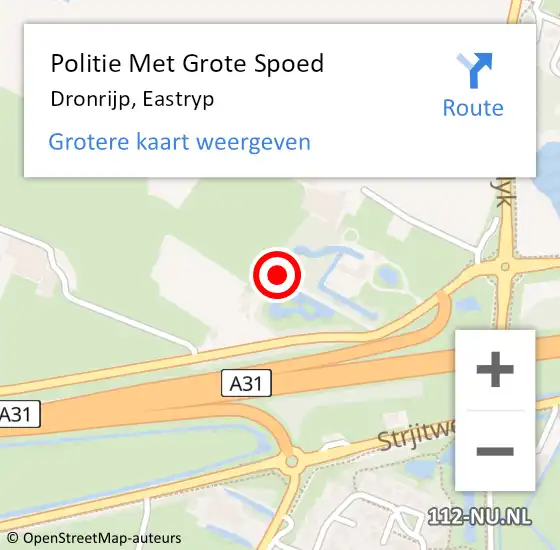 Locatie op kaart van de 112 melding: Politie Met Grote Spoed Naar Dronrijp, Eastryp op 14 oktober 2021 16:46