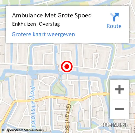 Locatie op kaart van de 112 melding: Ambulance Met Grote Spoed Naar Enkhuizen, Overstag op 14 oktober 2021 17:26