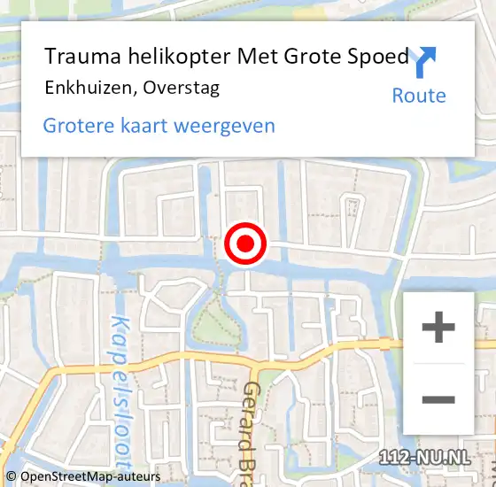 Locatie op kaart van de 112 melding: Trauma helikopter Met Grote Spoed Naar Enkhuizen, Overstag op 14 oktober 2021 17:27