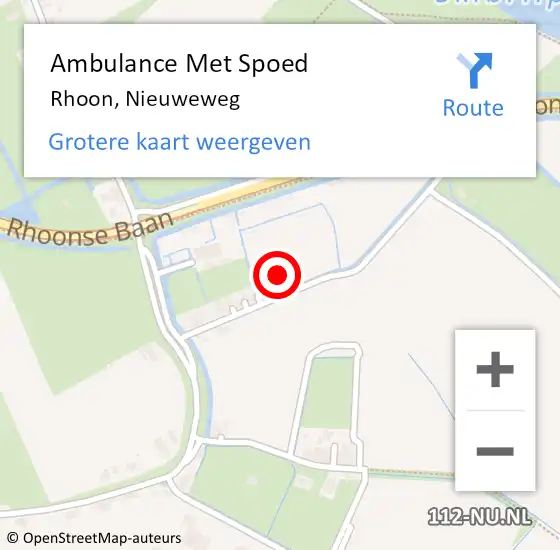 Locatie op kaart van de 112 melding: Ambulance Met Spoed Naar Rhoon, Nieuweweg op 14 oktober 2021 17:36