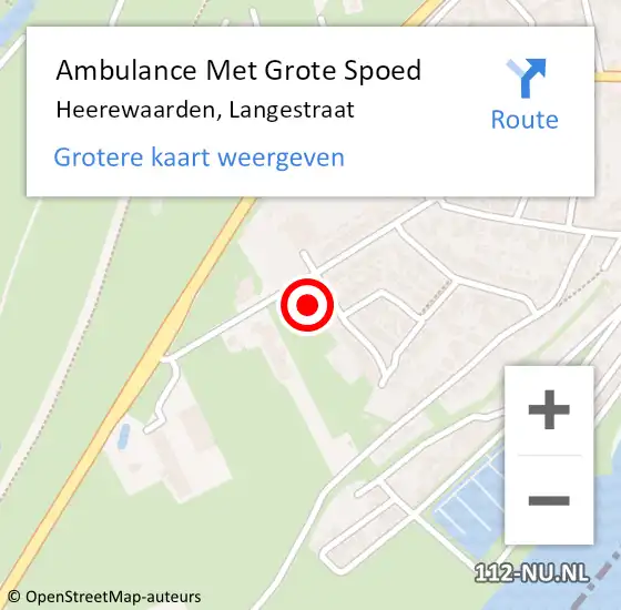 Locatie op kaart van de 112 melding: Ambulance Met Grote Spoed Naar Heerewaarden, Langestraat op 14 oktober 2021 18:41