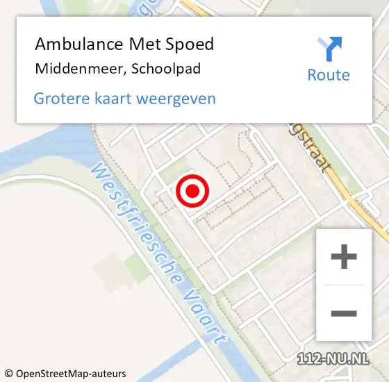 Locatie op kaart van de 112 melding: Ambulance Met Spoed Naar Middenmeer, Schoolpad op 26 juni 2014 06:05