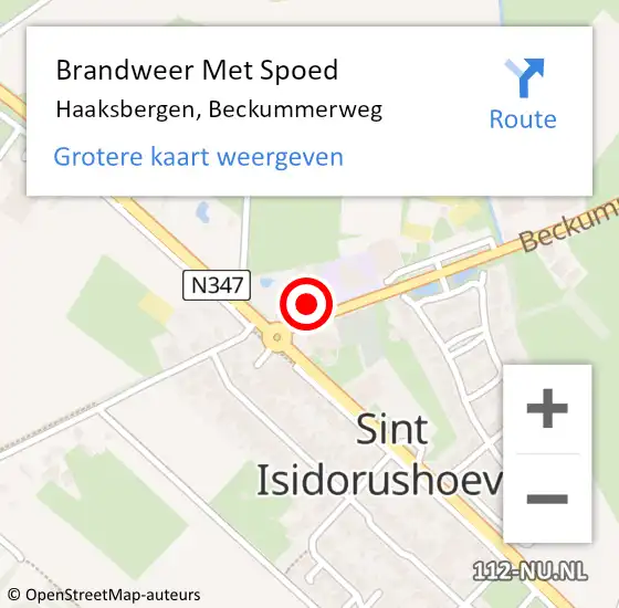 Locatie op kaart van de 112 melding: Brandweer Met Spoed Naar Haaksbergen, Beckummerweg op 14 oktober 2021 19:01