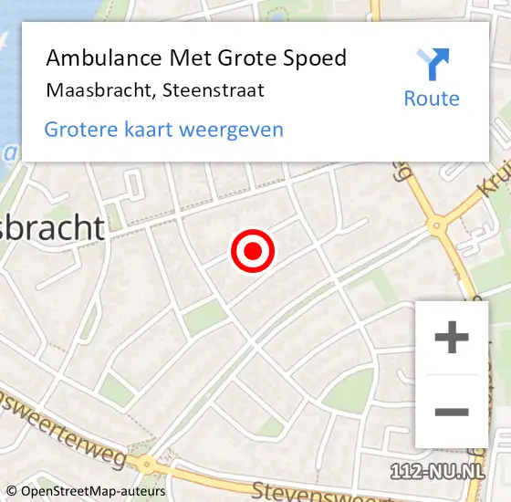 Locatie op kaart van de 112 melding: Ambulance Met Grote Spoed Naar Maasbracht, Steenstraat op 14 oktober 2021 19:50