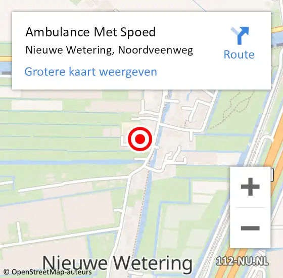 Locatie op kaart van de 112 melding: Ambulance Met Spoed Naar Nieuwe Wetering, Noordveenweg op 14 oktober 2021 21:21