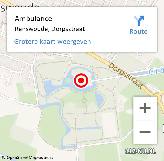 Locatie op kaart van de 112 melding: Ambulance Renswoude, Dorpsstraat op 26 juni 2014 06:39