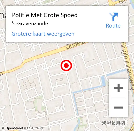 Locatie op kaart van de 112 melding: Politie Met Grote Spoed Naar 's-Gravenzande op 14 oktober 2021 21:37