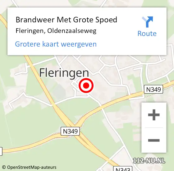 Locatie op kaart van de 112 melding: Brandweer Met Grote Spoed Naar Fleringen, Oldenzaalseweg op 14 oktober 2021 23:01