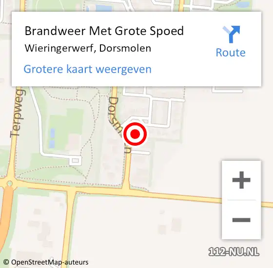 Locatie op kaart van de 112 melding: Brandweer Met Grote Spoed Naar Wieringerwerf, Dorsmolen op 14 oktober 2021 23:17