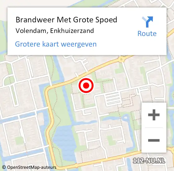 Locatie op kaart van de 112 melding: Brandweer Met Grote Spoed Naar Volendam, Enkhuizerzand op 15 oktober 2021 02:47