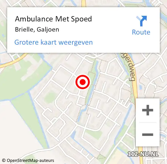 Locatie op kaart van de 112 melding: Ambulance Met Spoed Naar Brielle, Galjoen op 15 oktober 2021 03:52