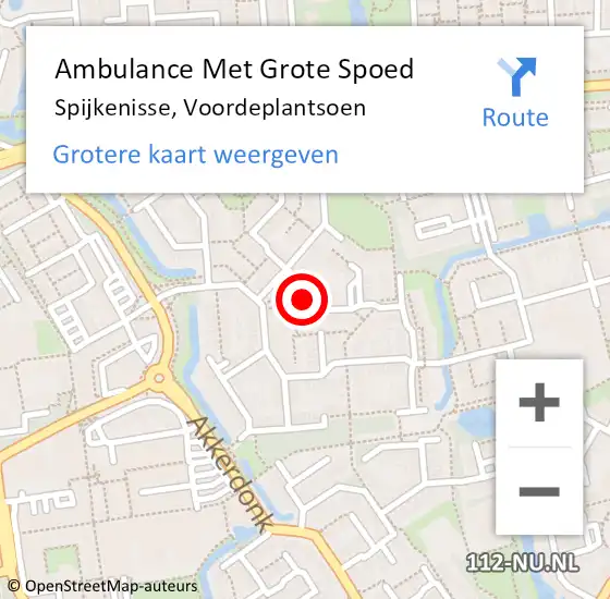 Locatie op kaart van de 112 melding: Ambulance Met Grote Spoed Naar Spijkenisse, Voordeplantsoen op 15 oktober 2021 04:08