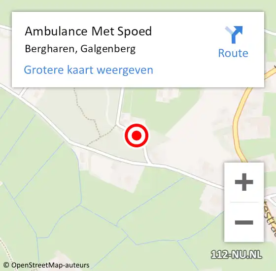 Locatie op kaart van de 112 melding: Ambulance Met Spoed Naar Bergharen, Galgenberg op 15 oktober 2021 04:42