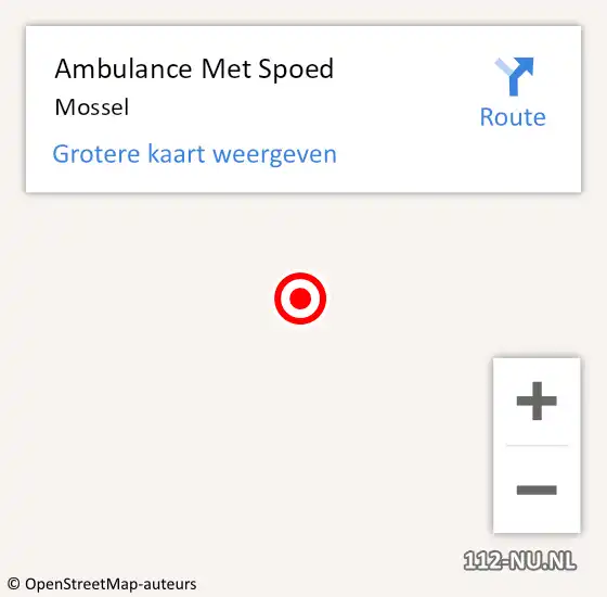 Locatie op kaart van de 112 melding: Ambulance Met Spoed Naar Mossel op 15 oktober 2021 08:18