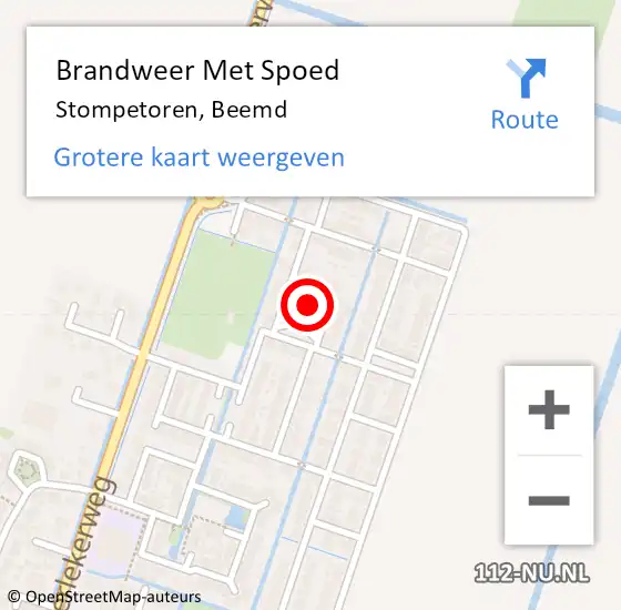 Locatie op kaart van de 112 melding: Brandweer Met Spoed Naar Stompetoren, Beemd op 15 oktober 2021 08:41