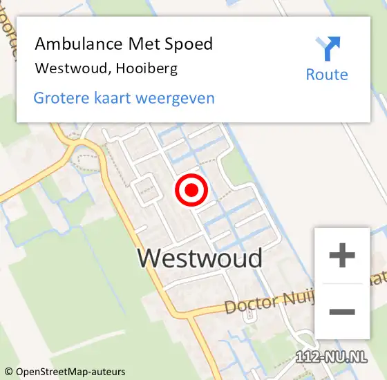 Locatie op kaart van de 112 melding: Ambulance Met Spoed Naar Westwoud, Hooiberg op 26 juni 2014 07:57