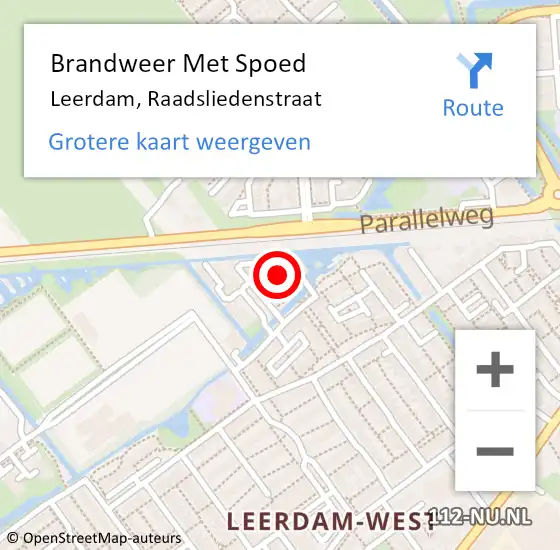 Locatie op kaart van de 112 melding: Brandweer Met Spoed Naar Leerdam, Raadsliedenstraat op 15 oktober 2021 09:39