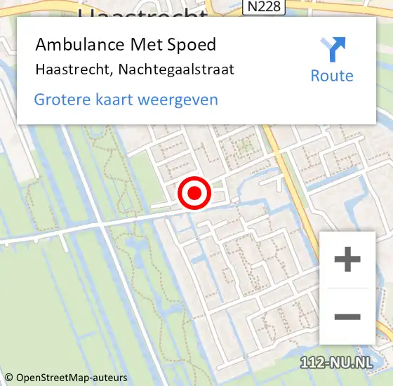 Locatie op kaart van de 112 melding: Ambulance Met Spoed Naar Haastrecht, Nachtegaalstraat op 15 oktober 2021 09:45