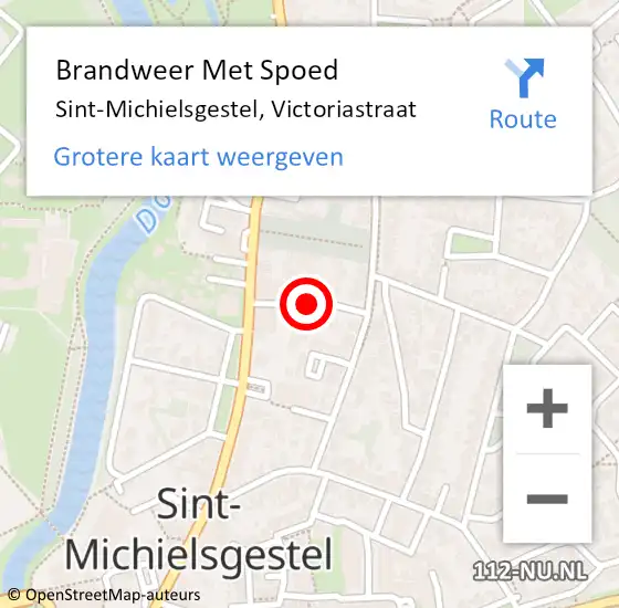 Locatie op kaart van de 112 melding: Brandweer Met Spoed Naar Sint-Michielsgestel, Victoriastraat op 15 oktober 2021 10:36