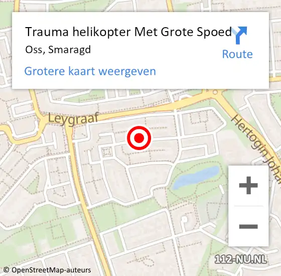 Locatie op kaart van de 112 melding: Trauma helikopter Met Grote Spoed Naar Oss, Smaragd op 15 oktober 2021 10:50