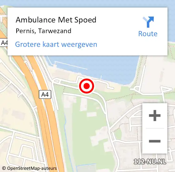 Locatie op kaart van de 112 melding: Ambulance Met Spoed Naar Pernis, Tarwezand op 15 oktober 2021 11:04