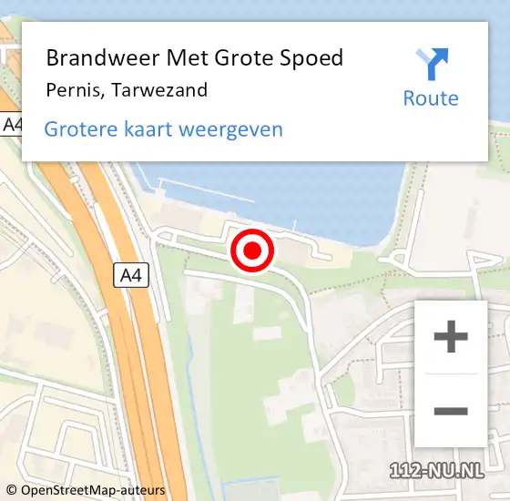 Locatie op kaart van de 112 melding: Brandweer Met Grote Spoed Naar Pernis, Tarwezand op 15 oktober 2021 11:07