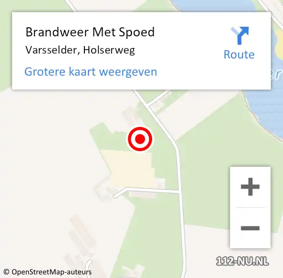 Locatie op kaart van de 112 melding: Brandweer Met Spoed Naar Varsselder, Holserweg op 15 oktober 2021 11:24