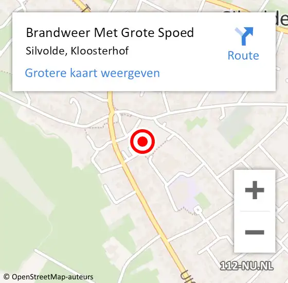 Locatie op kaart van de 112 melding: Brandweer Met Grote Spoed Naar Silvolde, Kloosterhof op 15 oktober 2021 11:57