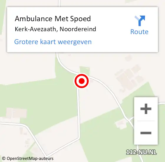 Locatie op kaart van de 112 melding: Ambulance Met Spoed Naar Kerk-Avezaath, Noordereind op 15 oktober 2021 12:35