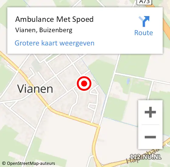 Locatie op kaart van de 112 melding: Ambulance Met Spoed Naar Vianen, Buizenberg op 26 juni 2014 08:27